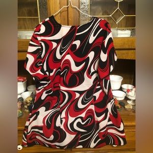 Women’s Size 14W/16W Cato top; red, black, & white